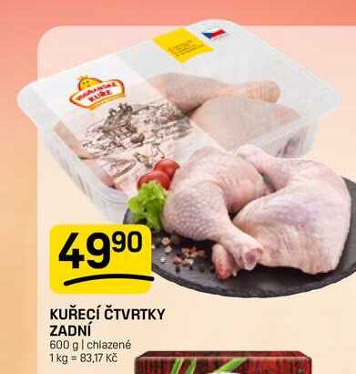 KUŘECÍ ČTVRTKY ZADNÍ 600g