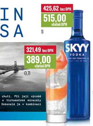 SKYY VODKA 0,7l, 1l v akci