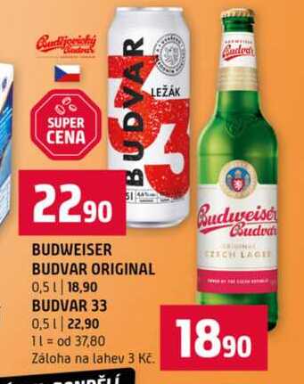 BUDWEISER BUDVAR ORIGINAL 0,5l