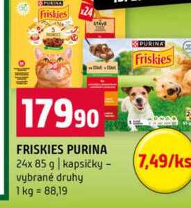 FRISKIES PURINA 24x 85 g kapsičky vybrané druhy 