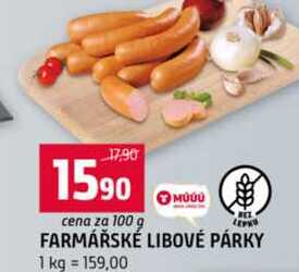 FARMÁŘSKÉ LIBOVÉ PÁRKY 100g