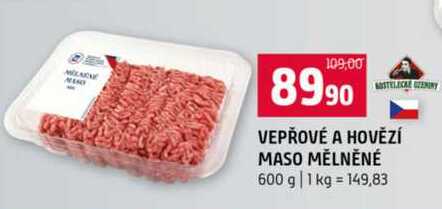 VEPŘOVÉ A HOVĚZÍ MASO MĚLNĚNÉ 600 g