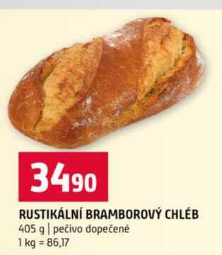 RUSTIKÁLNÍ BRAMBOROVÝ CHLÉB 405 g pečivo dopečené