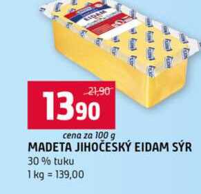 MADETA JIHOČESKÝ EIDAM SÝR 30% tuku 100g