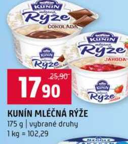KUNÍN MLÉČNÁ RÝŽE 175 g vybrané druhy 