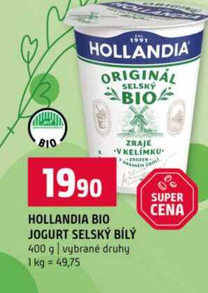 HOLLANDIA BIO 400 g vybrané druhy