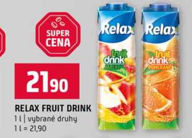 RELAX FRUIT DRINK 1l vybrané druhy