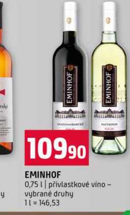 EMINHOF 0,75l přívlastkové vino vybrané druhy