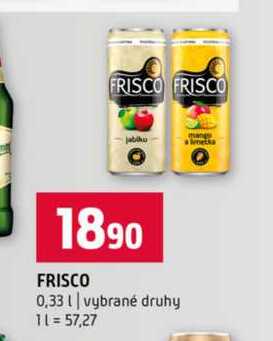 FRISCO 0,33l vybrané druhy 