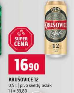 KRUŠOVICE 0,5l pivo světlý ležák