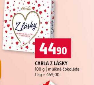 CARLA Z LÁSKY 100 g mléčná čokoláda 
