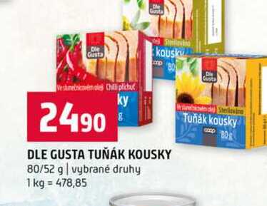 DLE GUSTA TUŇÁK KOUSKY 80/52 g vybrané druhy 
