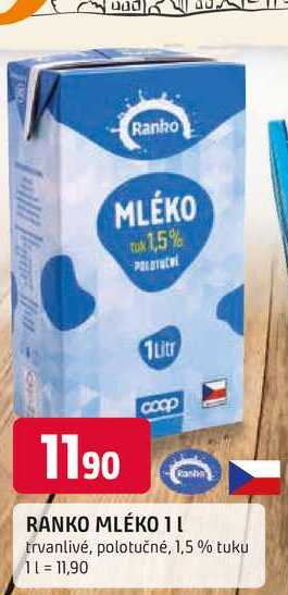 Ranko MLÉKO 1,5% 1l