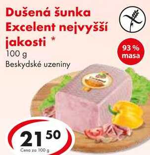 Dušená šunka Excelent nejvyšší jakosti, 100 g