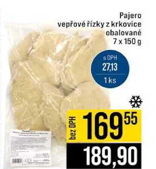 Pajero vepřové řízky z krkovice obalované 7 x 150 g 