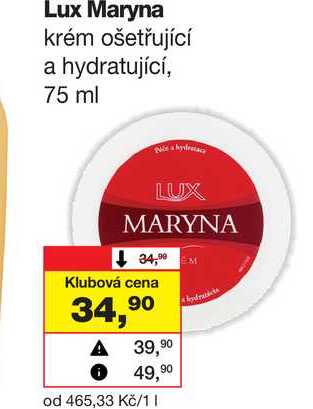 Lux Maryna krém ošetřující a hydratující, 75 ml