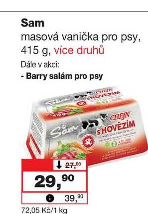 Sam masová vanička pro psy, 415 g