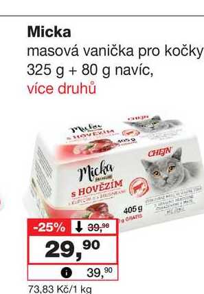 Micka masová vanička pro kočky 325 g