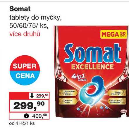 Somat tablety do myčky, 50/60/75/ks