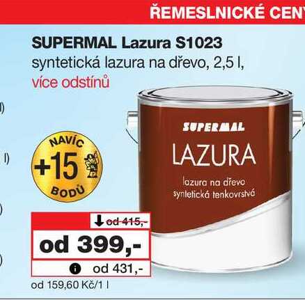 SUPERMAL Lazura $1023 syntetická lazura na dřevo, 2,5l