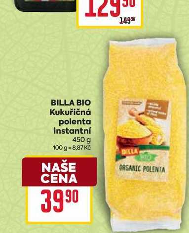 BILLA BIO Kukuřičná polenta instantní 450 g 
