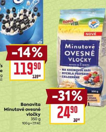 Bonavita Minutové ovesné vločky 350 g