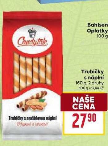 Trubičky s náplní 160 g