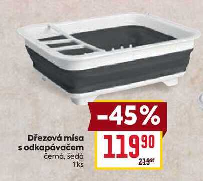 Dřezová mísa s odkapávačem černá, šedá 1ks