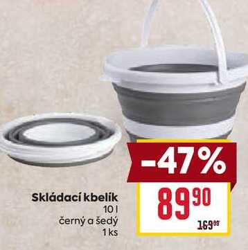 Skládací kbelík 101 černý a šedý 1 ks 