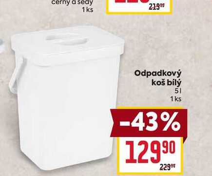 Odpadkový koš bílý 51 1 ks 
