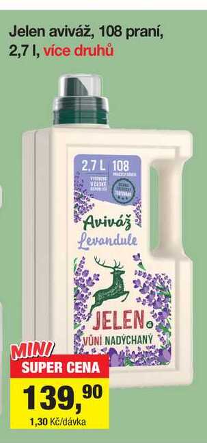 Jelen aviváž, 108 praní, 2,7 1