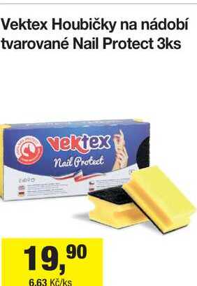 Vektex Houbičky na nádobí tvarované Nail Protect 3ks