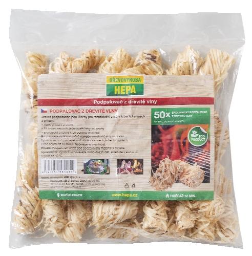 Podpalovač z dřevité vlny, 50 KS