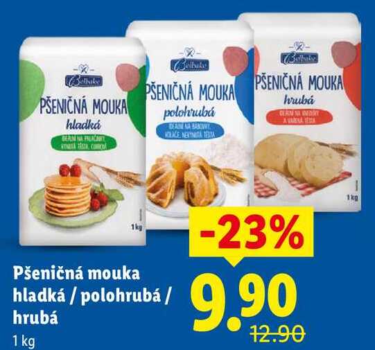Pšeničná mouka hladká/polohrubá/hrubá, 1 kg