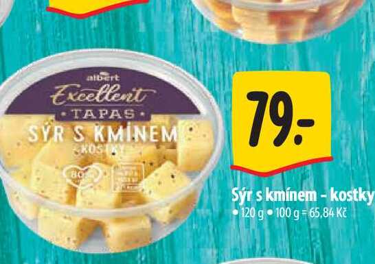  Sýr s kmínem - kostky 120 g 