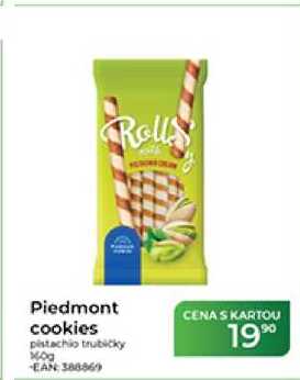 Piedmont cookies pistachio trubičky 160g 