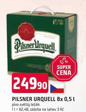 Pilsner Urquell Pivo ležák světlý 8 x 0,5l
