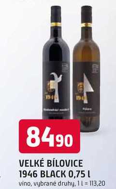 VELKÉ BÍLOVICE 1946 BLACK 0,75L