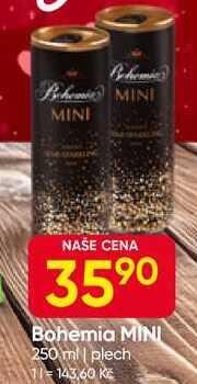 Bohemia MINI 250 ml, plech