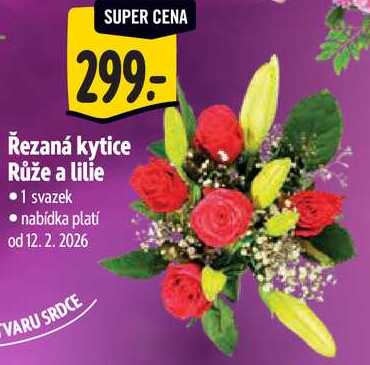 Řezaná kytice Růže a lilie 