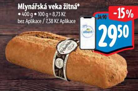 Mlynářská veka žitná, 400 g