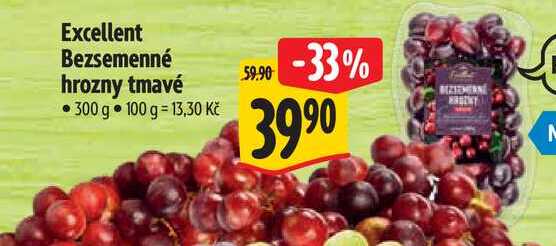 Excellent Bezsemenné hrozny tmavé, 300 g 