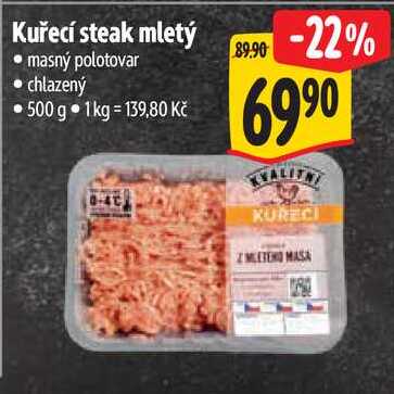 Kuřecí steak mletý, 500 g