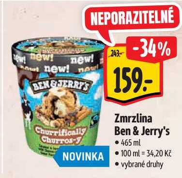 Zmrzlina Ben & Jerry's, 465 ml 