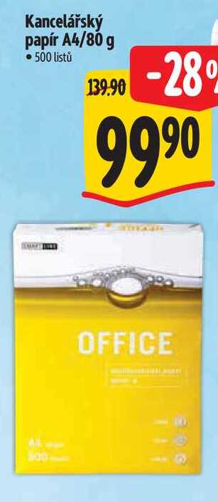 Kancelářský papír A4/80 g, 500 listů 