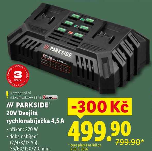 20V Dvojitá rychlonabíječka 4,5 A