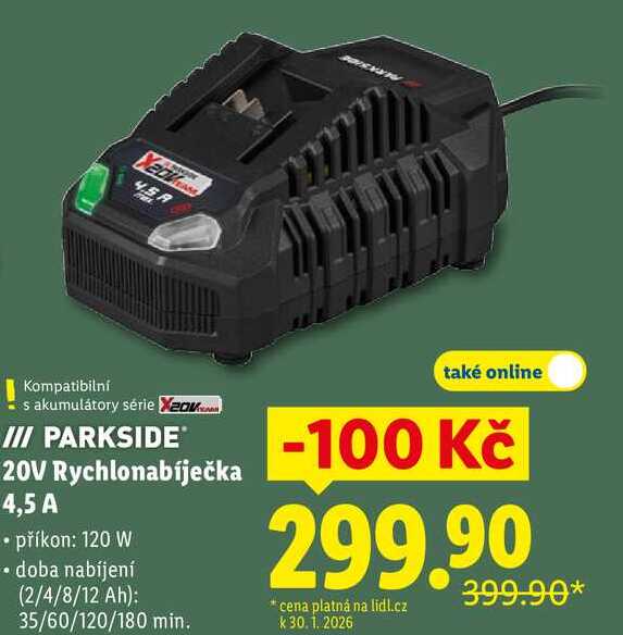 20V Rychlonabíječka 4,5 A 