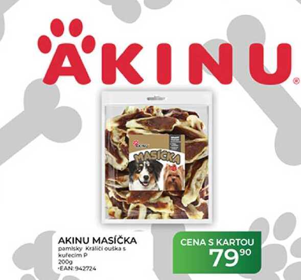 AKINU MASÍČKA pamlsky Králiči ouška s kuřecím P 200 g