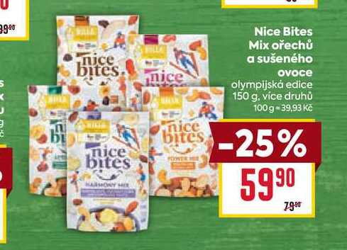 Nice Bites Mix ořechů a sušeného ovoce olympijská edice 150 g