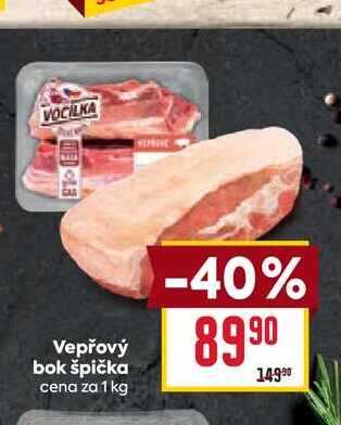 Vepřový bok špička cena za 1 kg 